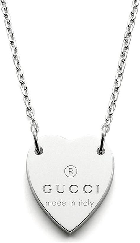 womens gucci heart necklace|gucci trademark necklace.